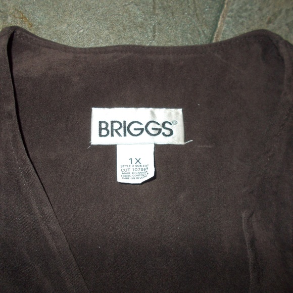 NWT brown vest by Briggs 1X original $40 now $18 - Picture 2 of 5